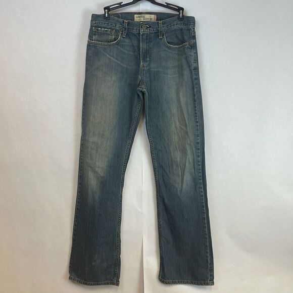 Levi’s Jeans Men’s Size W32 L34 Blue Denim Low Rise Bootcut Stretch Medium Wash - Picture 1 of 13